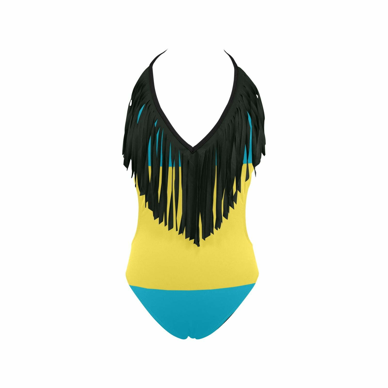 The Bahamas Flag Women's Fringe One Piece Swimsuit The Bahamas Flag Women's Fringe One Piece Swimsuit