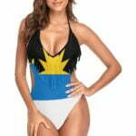 Antigua and Barbuda Flag Women's Fringe One Piece Swimsuit
