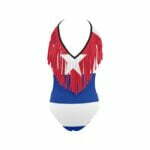Cuba Flag Women's Fringe One Piece Swimsuit
