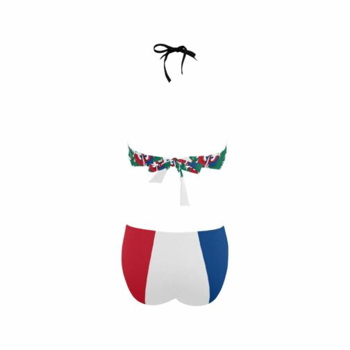 Dominican Republic Flag Women's Fringe One Piece Swimsuit