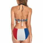 Dominican Republic Flag Women's Fringe One Piece Swimsuit
