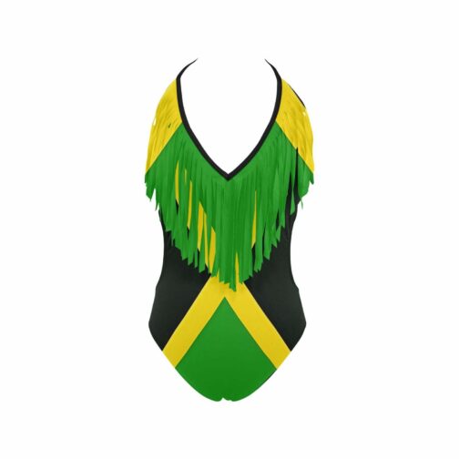 Jamaica Flag Women's Fringe One Piece Swimsuit