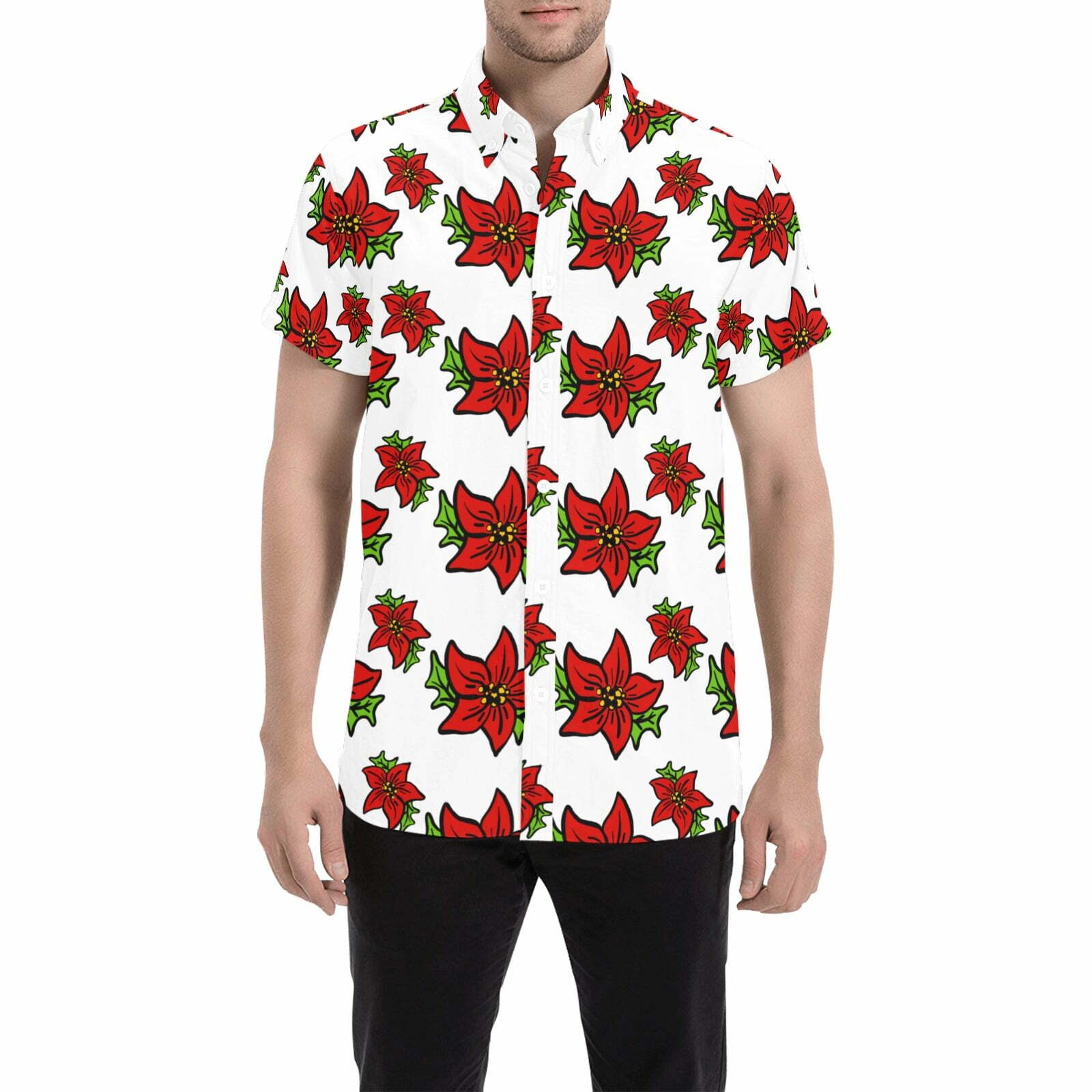 Poinsettias Men'S All Over Print Shirt