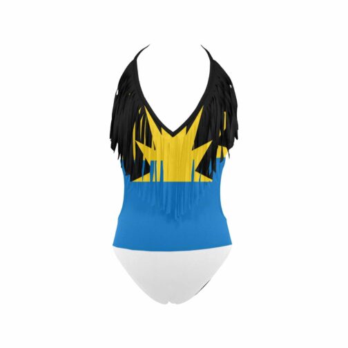 Antigua and Barbuda Flag Women's Fringe One Piece Swimsuit