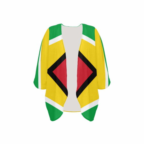 Guyana Flag Women’s Kimono Chiffon Cover Up