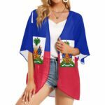 Haitian Flag Women’s Kimono Chiffon Cover Up