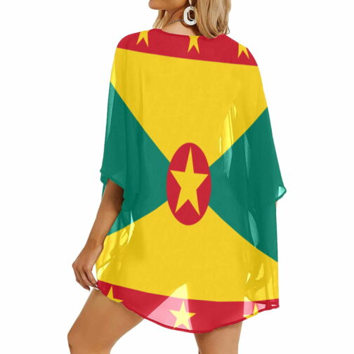 Grenada Flag Women’s Kimono Chiffon Cover Up