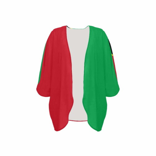 Saint Kitts and Nevis Flag Women’s Kimono Chiffon Cover Up