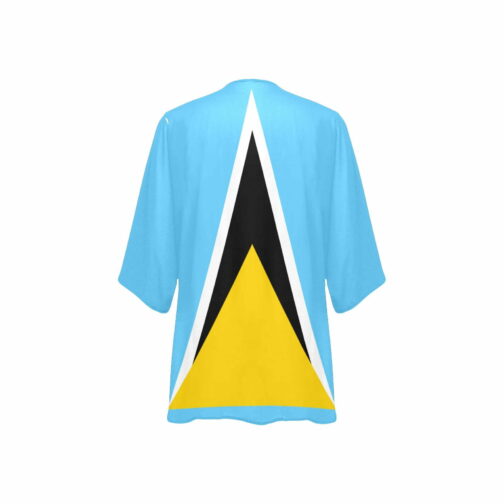Saint Lucia Flag Women’s Kimono Chiffon Cover Up