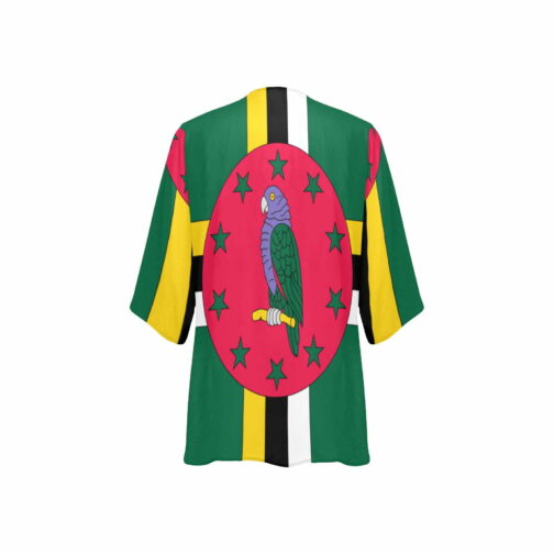 Dominica Flag Women’s Kimono Chiffon Cover Up