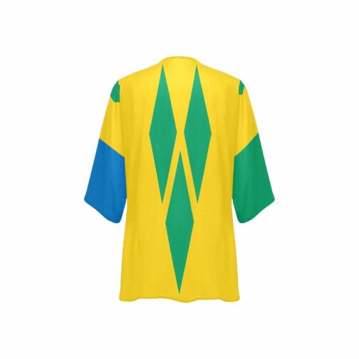 Saint Vincent & The Grenadines Flag Women’s Kimono Chiffon Cover Up