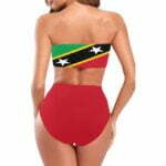Saint Kitts and Nevis Flag Chest Wrap Bikini Swimsuit