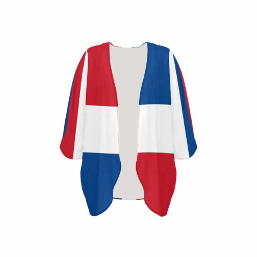 Dominican Republic Flag Women’s Kimono Chiffon Cover Up