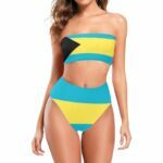 The Bahamas Flag Chest Wrap Bikini Swimsuit