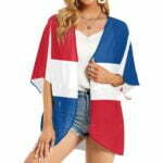 Dominican Republic Flag Women’s Kimono Chiffon Cover Up