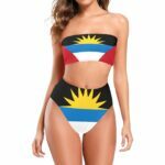 Antigua and Barbuda Flag Chest Wrap Bikini Swimsuit