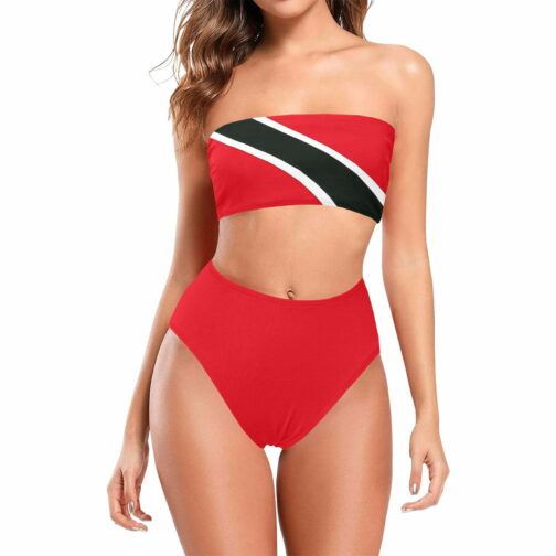 Trinidad and Tobago Flag Chest Wrap Bikini Swimsuit