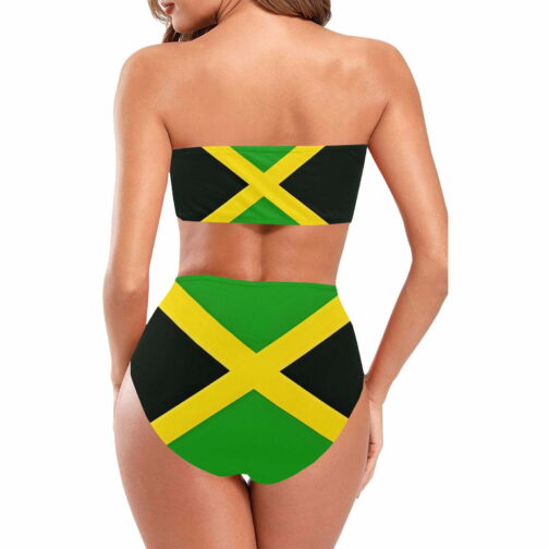 Jamaica Flag Chest Wrap Bikini Swimsuit
