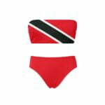 Trinidad and Tobago Flag Chest Wrap Bikini Swimsuit