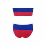 Haitian Flag Chest Wrap Bikini Swimsuit