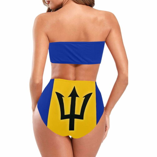 Barbados Flag Chest Wrap Bikini Swimsuit