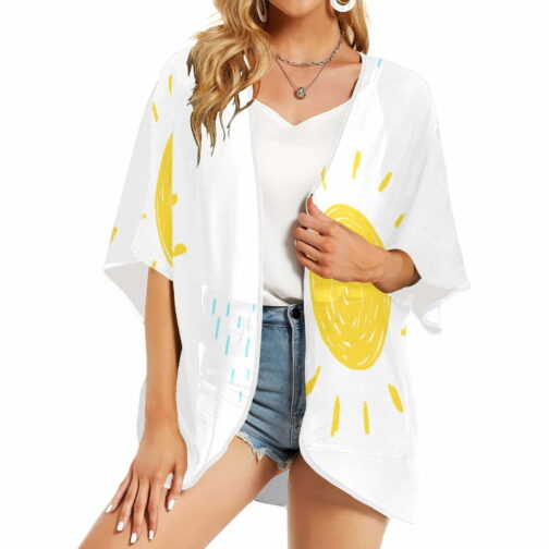 Sunshine & Rain Women’s Kimono Chiffon Cover Up