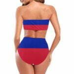 Haitian Flag Chest Wrap Bikini Swimsuit