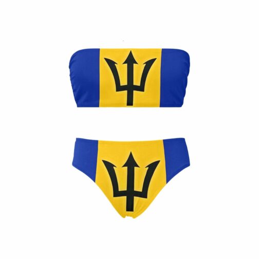 Barbados Flag Chest Wrap Bikini Swimsuit