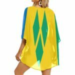 Saint Vincent & The Grenadines Flag Women’s Kimono Chiffon Cover Up