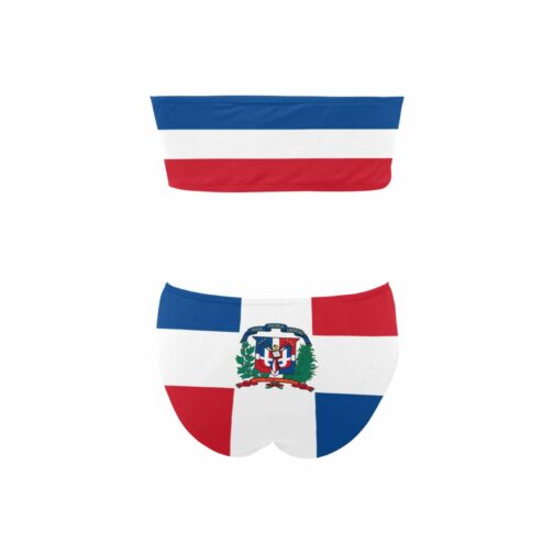 Dominican Republic Flag Chest Wrap Bikini Swimsuit