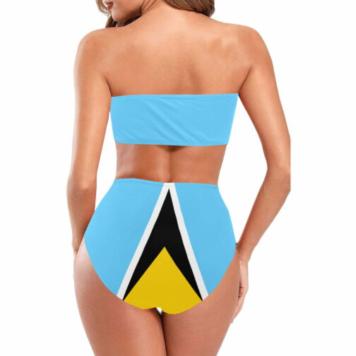 Saint Lucia Flag Chest Wrap Bikini Swimsuit