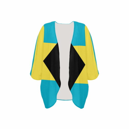 The Bahamas Flag Women’s Kimono Chiffon Cover Up