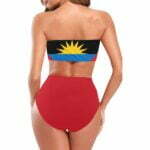 Antigua and Barbuda Flag Chest Wrap Bikini Swimsuit