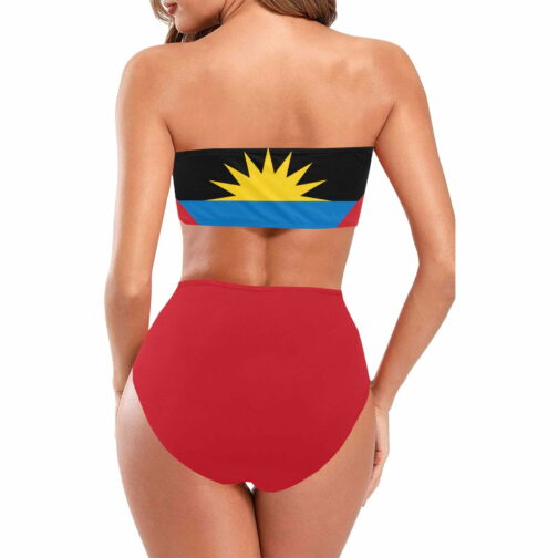 Antigua and Barbuda Flag Chest Wrap Bikini Swimsuit