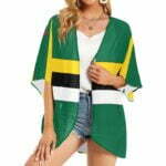 Dominica Flag Women’s Kimono Chiffon Cover Up