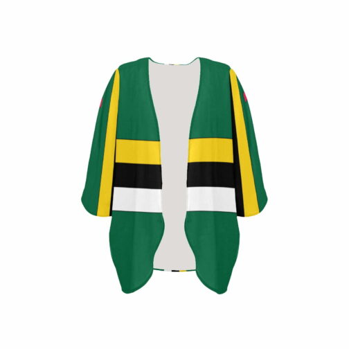 Dominica Flag Women’s Kimono Chiffon Cover Up