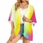 Tie Dye Women's Kimono Chiffon Cover Up