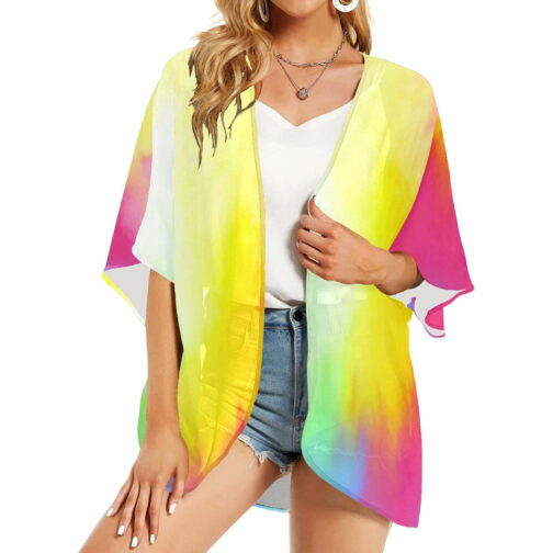 Tie Dye Women's Kimono Chiffon Cover Up