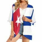 Cuba Flag Women’s Kimono Chiffon Cover Up