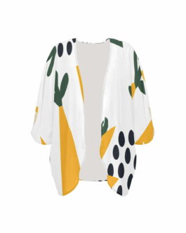 Pine Motif Women’s Kimono Chiffon Cover Up