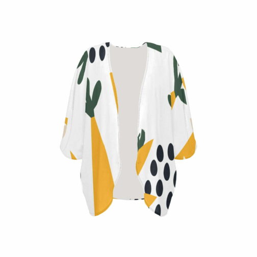 Pine Motif Women’s Kimono Chiffon Cover Up