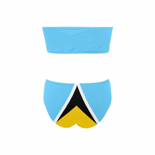 Saint Lucia Flag Chest Wrap Bikini Swimsuit