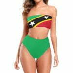 Saint Kitts and Nevis Flag Chest Wrap Bikini Swimsuit