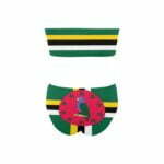Dominica Flag Chest Wrap Bikini Swimsuit