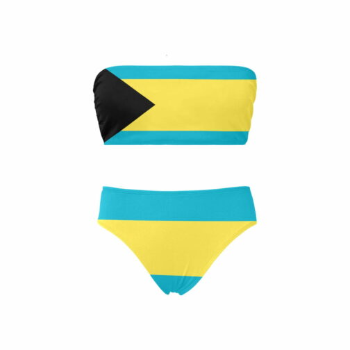 The Bahamas Flag Chest Wrap Bikini Swimsuit