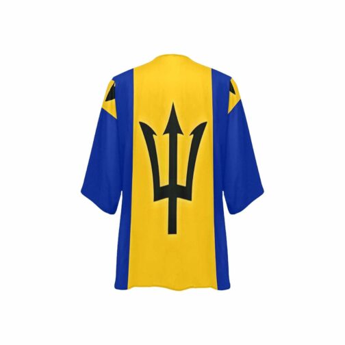 Barbados Flag Women’s Kimono Chiffon Cover Up