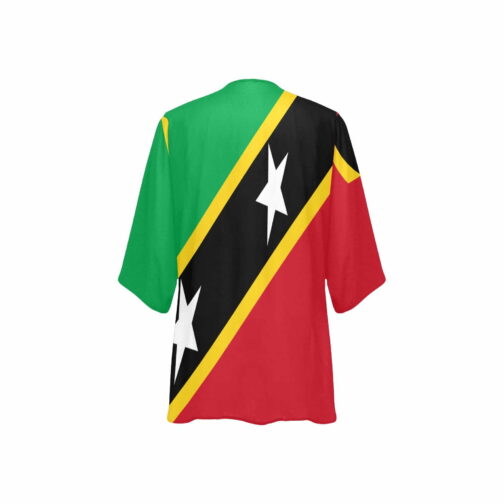 Saint Kitts and Nevis Flag Women’s Kimono Chiffon Cover Up