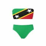 Saint Kitts and Nevis Flag Chest Wrap Bikini Swimsuit
