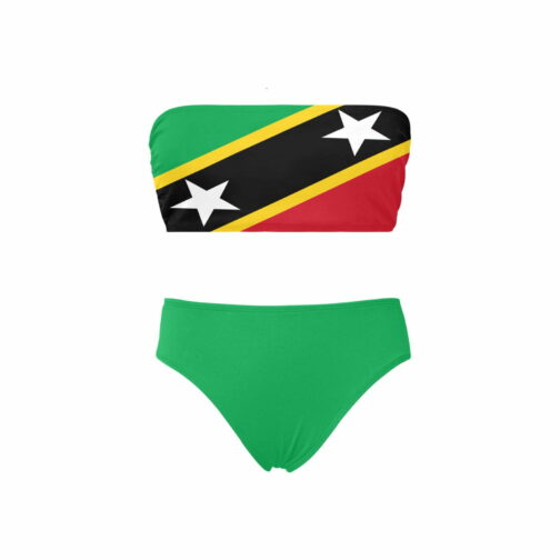 Saint Kitts and Nevis Flag Chest Wrap Bikini Swimsuit