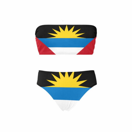 Antigua and Barbuda Flag Chest Wrap Bikini Swimsuit
